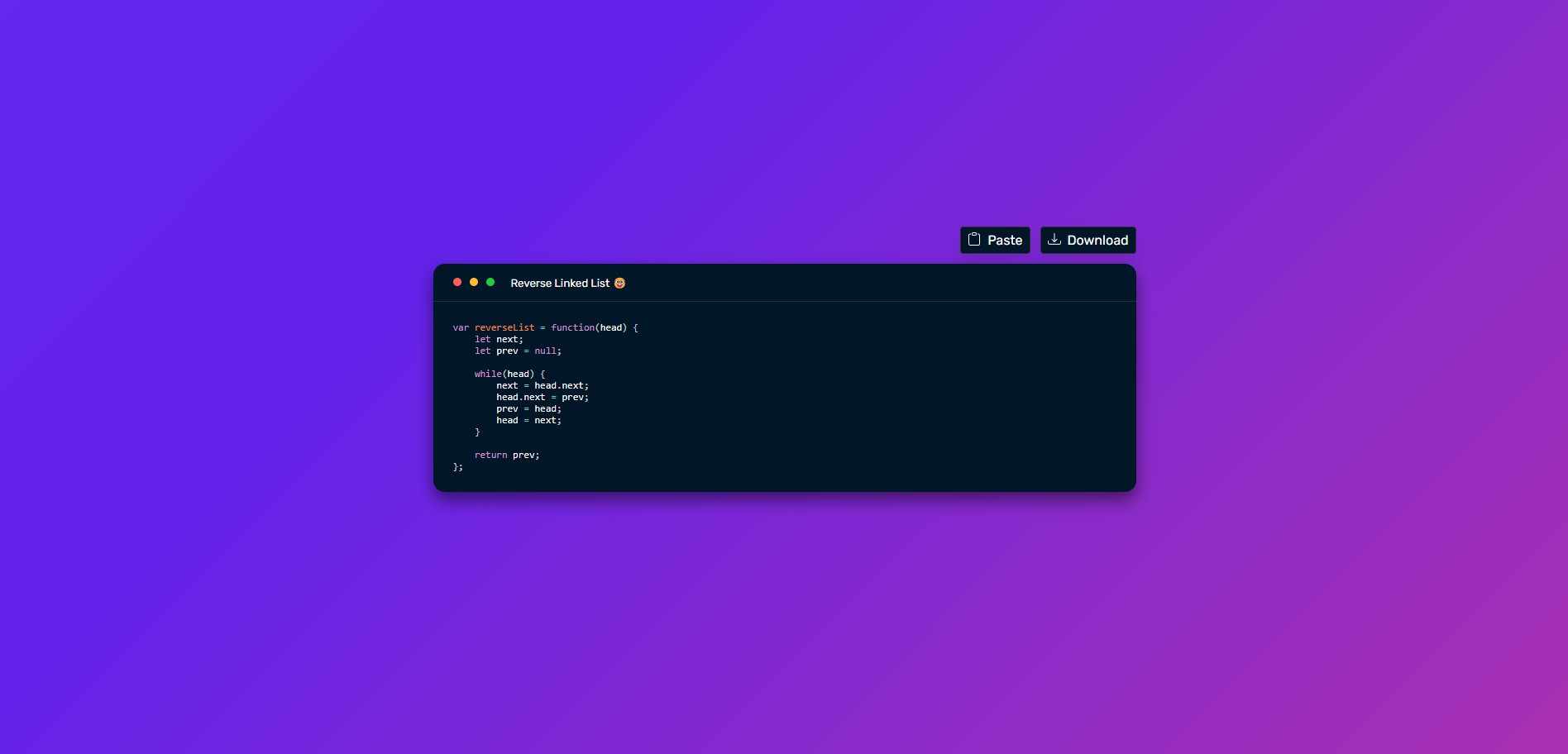 Code snapshot